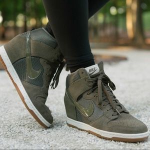 Nike Wedge Sneakers - Olive Green